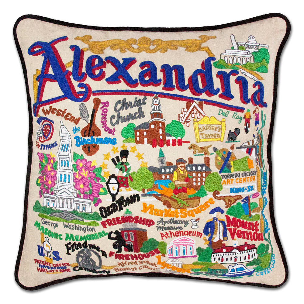 Alexandria Hand Embroidered Decorative Throw Pillow Cover - Boho Chic Home Decor for Living Room, Bedroom, Sofa & Couch