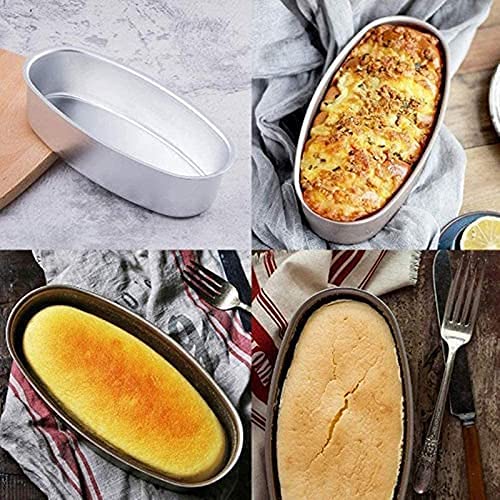 2Pcs 8-Inch Oval Non-Stick Aluminum Cheesecake & Bread Loaf Pans - Baking Molds for Oven, Instant Pot, Home Kitchen - Perfect for Cheesecakes, Banana Bread & Homemade Desserts