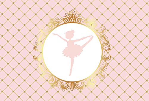 6x4ft Abstract Ballerina Girl in Tutu Dress Pink Gold Backdrop - Baby Shower Birthday Party Decor, Cake Table Background, Photo Studio Props | Perfect for Dance Recitals, Princess Themed Events & Dessert Table Displays