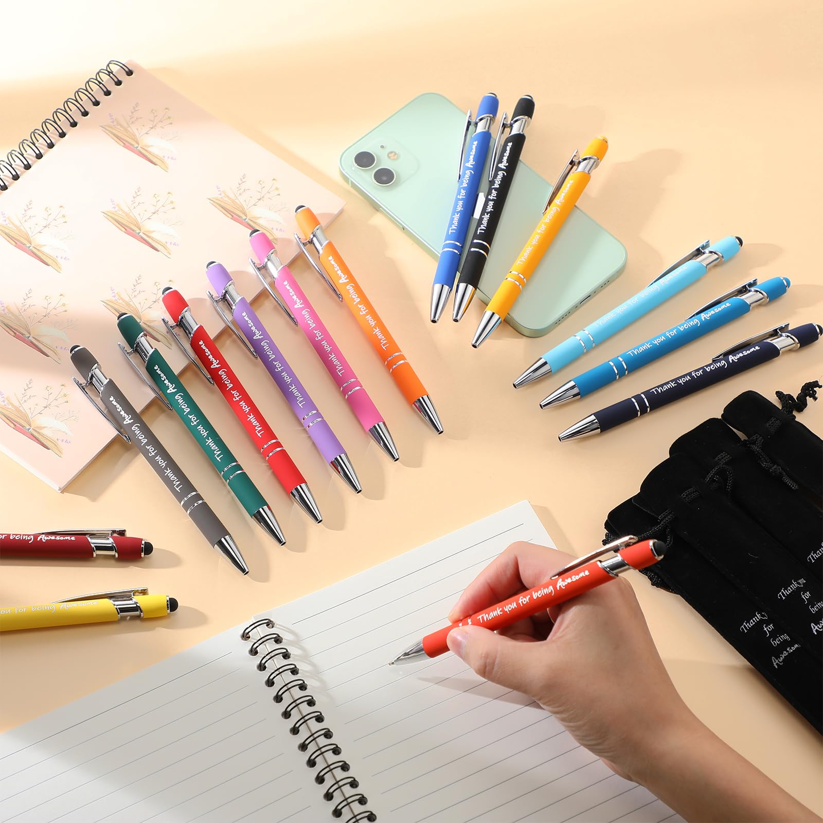 30 Pack Inspirational Ballpoint Pens Bulk - Motivational Thank You Quotes Pens with Black Pencil Case - Perfect Employee Appreciation Gifts for Teachers, Coworkers, Nurses & Office Staff - Great for Team Building, Recognition Awards & Workplace Encouragement