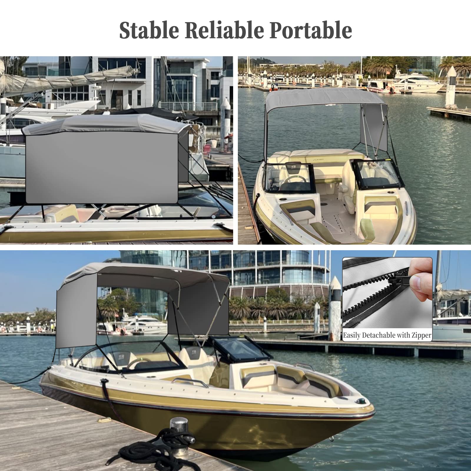 GARVEE 4 Bow Bimini Top Boat Cover - 1