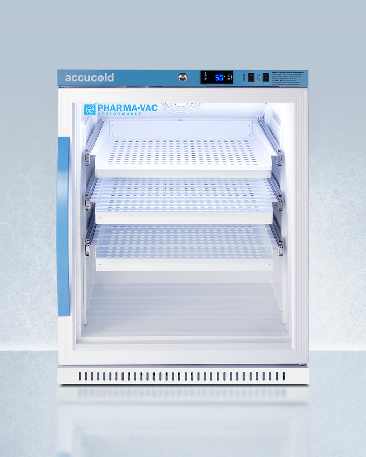 Accucold 6 Cubic Feet ADA Compliant Medical Vaccine Refrigerator with Removable Shelves - Perfect for Pharmacies, Clinics & Vaccine Storage Facilities