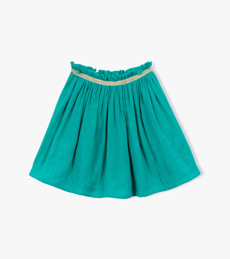 Green Fotini Voile Skirt by Arsene et les Pipelettes - Lightweight Flowy Midi Skirt for Women | Perfect for Summer, Beach, Boho Chic Outfits & Casual Wear