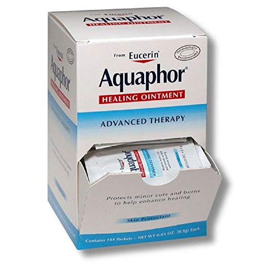 Aquaphor Advanced Therapy Healing Ointment for Dry Skin - 0.9g (Pack of 144) | Unscented Hand & Body Moisturizer for Cracked Hands, Eczema & Dermatitis Relief | Perfect for First Aid Kits, Baby Care & Winter Skin Protection