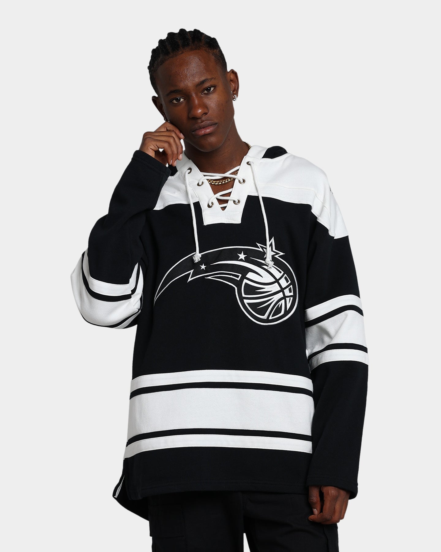 47 Brand Orlando Magic Superior Lacer Hoodie - Men's NBA Basketball Pullover Sweatshirt - Jet Black - Perfect for Game Day & Casual Wear