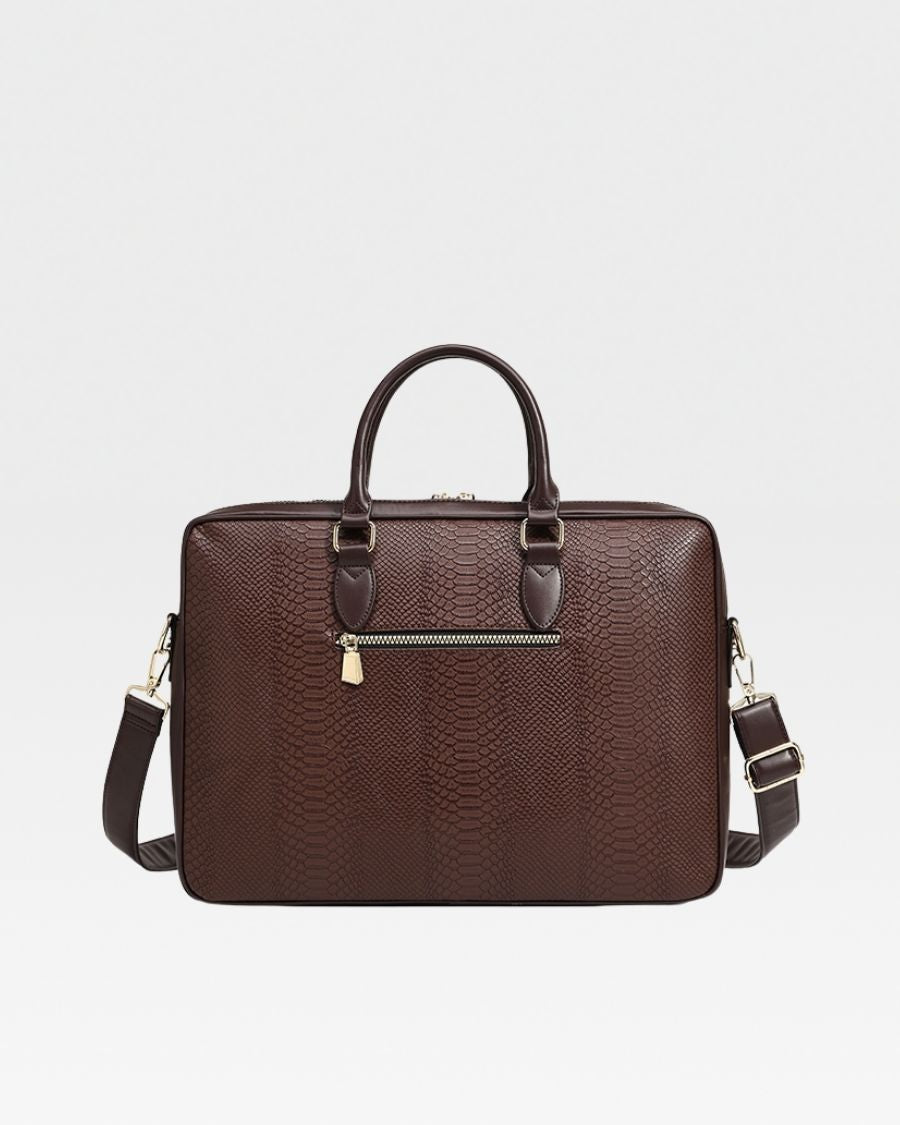 Apollo 1 Premium Leather Laptop Bag in Chocolate Brown - Stylish & Durable 15.6 Inch Laptop Briefcase for Work, Business Travel & College