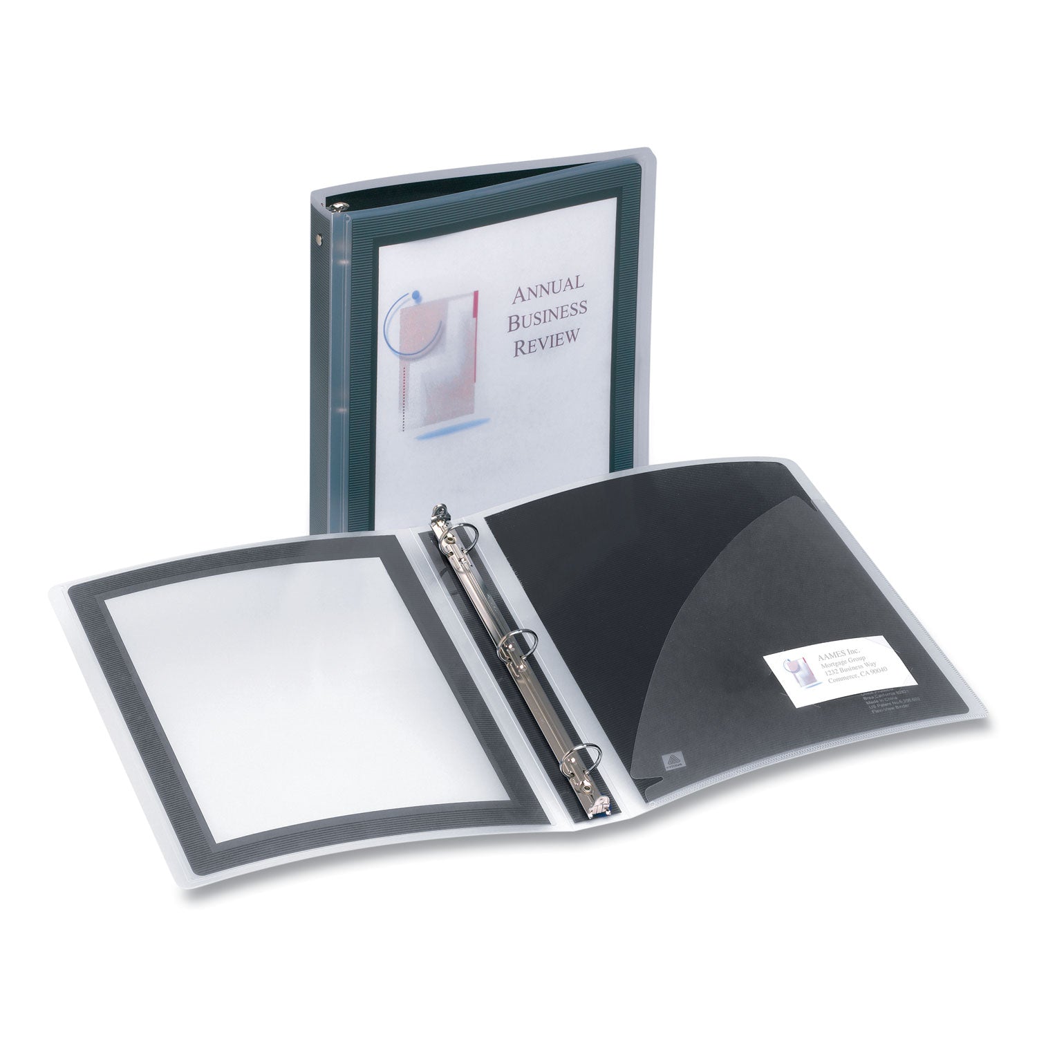 Avery Flexi View 3-Ring Binder with Round Rings - 1.5 Inch Capacity, 8.5 x 11 Inches, Black | Durable School & Office Supplies for Organizing Documents, Reports & Presentations
