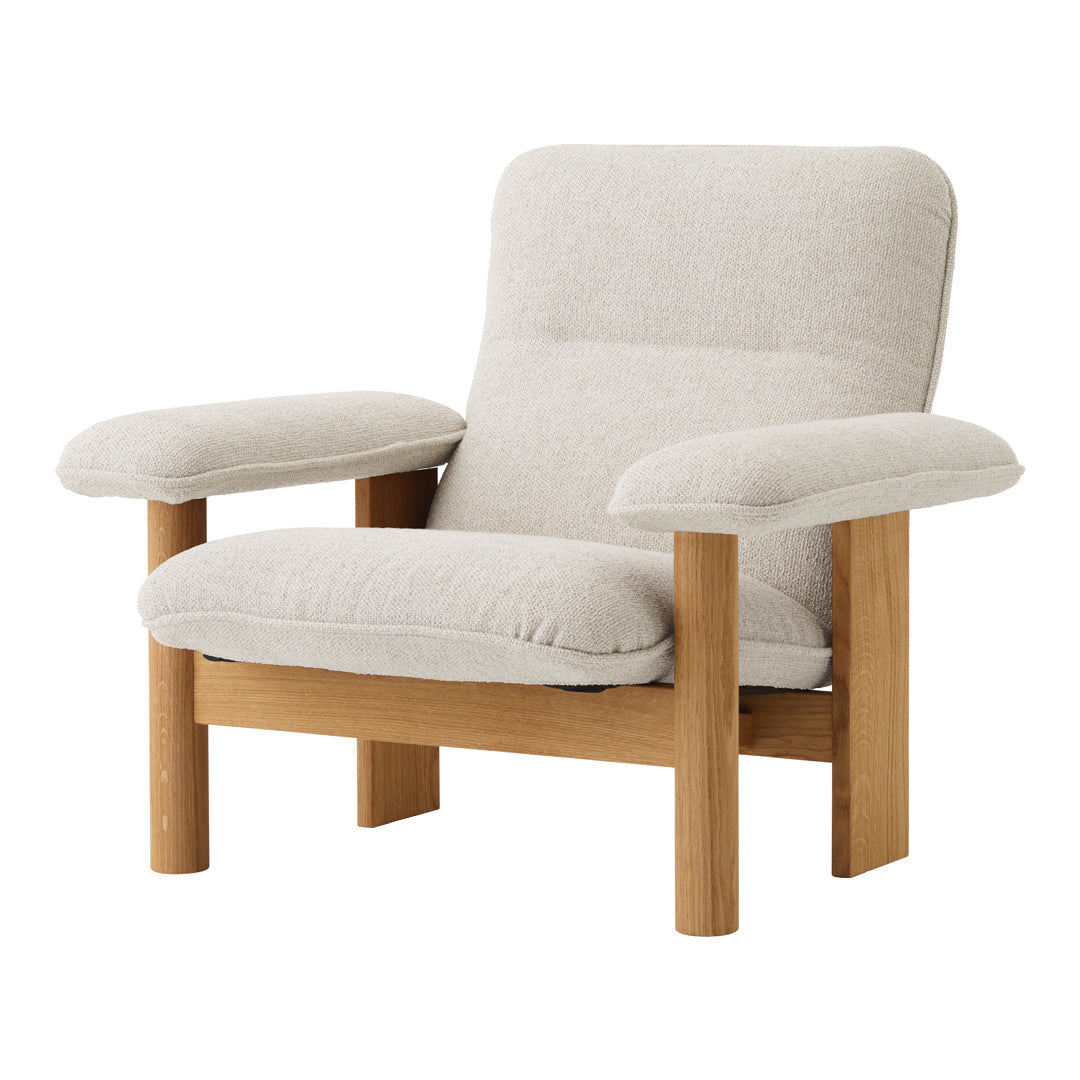 Brasilia Lounge Chair - Mid Century Modern Accent Chair for Living Room, Bedroom & Office - Comfortable Upholstered Armchair with Wooden Legs - Perfect for Relaxing, Reading & Decor
