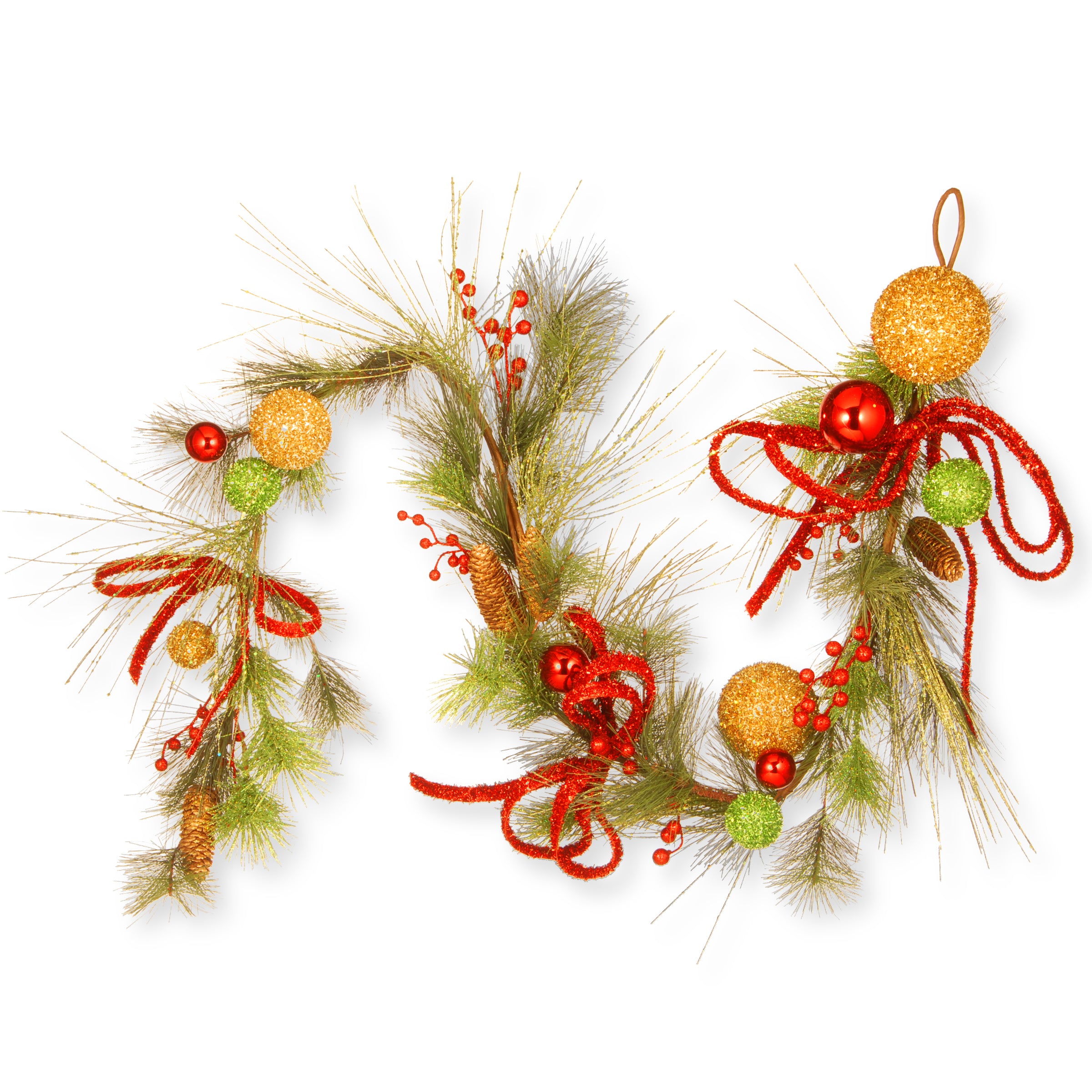 6 ft Christmas Ornament Garland - Decorative Holiday Garland for Tree, Mantel, and Staircase Decorations | Perfect for Xmas, Winter, and Party Decor