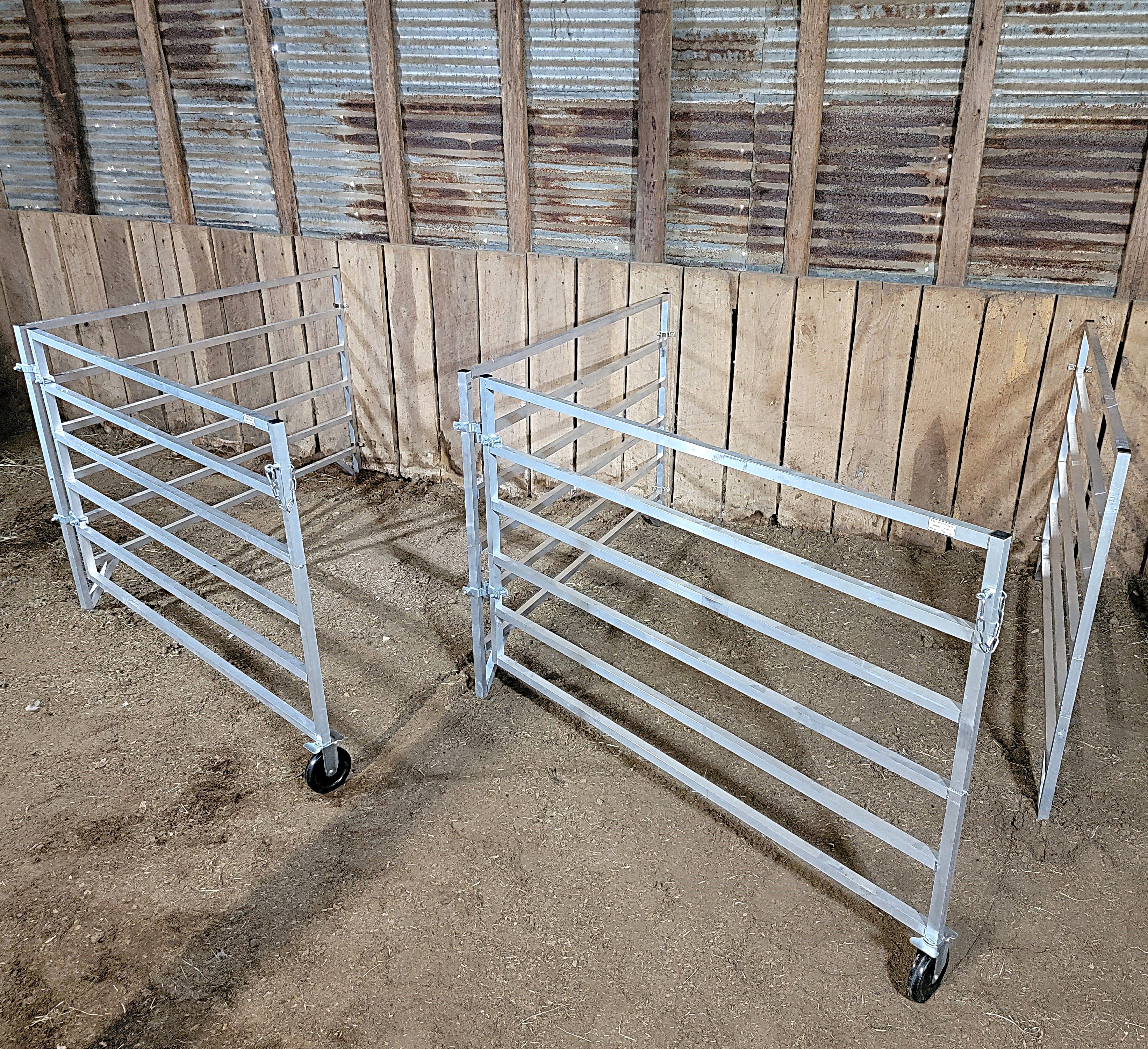5 Ft x 5 Ft Aluminum Stall Kit - 6 Rail Wall Mounted Horse Stall Panel & Gate - Perfect for Barns, Stables & Indoor Riding Arenas
