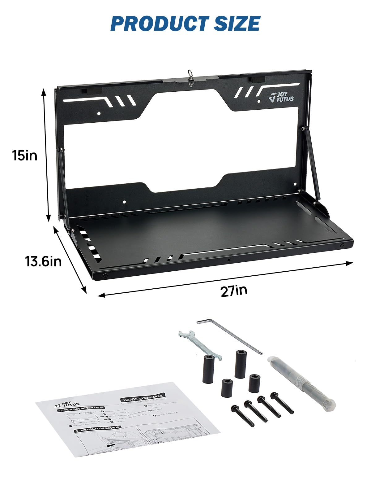 JOYTUTUS Tailgate Table for Jeep Wrangler JL JLU (2018-2024) | Foldable Cargo Shelf & Molle Panel | Heavy Duty Storage Organizer (Supports 88lbs) | Perfect for Camping, Off-Roading & Outdoor Adventures