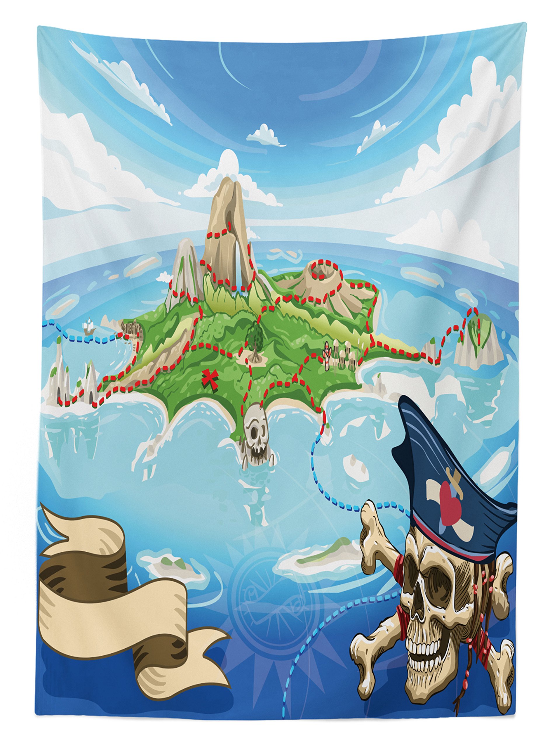 Ambesonne Pirate Island Map Tablecloth - 58