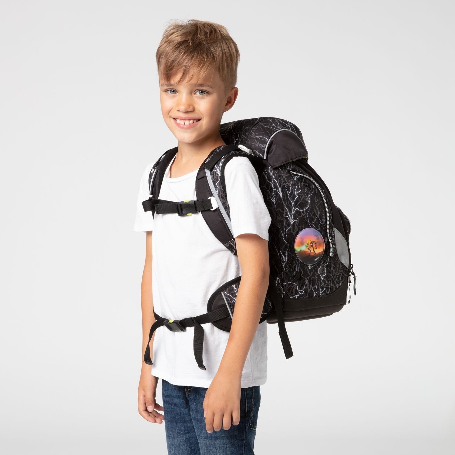 Ergobag School Backpack 6-Piece Set - SuperReflektBear Glow Edition | Lightweight Durable Kids Bookbag for Elementary Students | Perfect for School, Travel & Outdoor Adventures