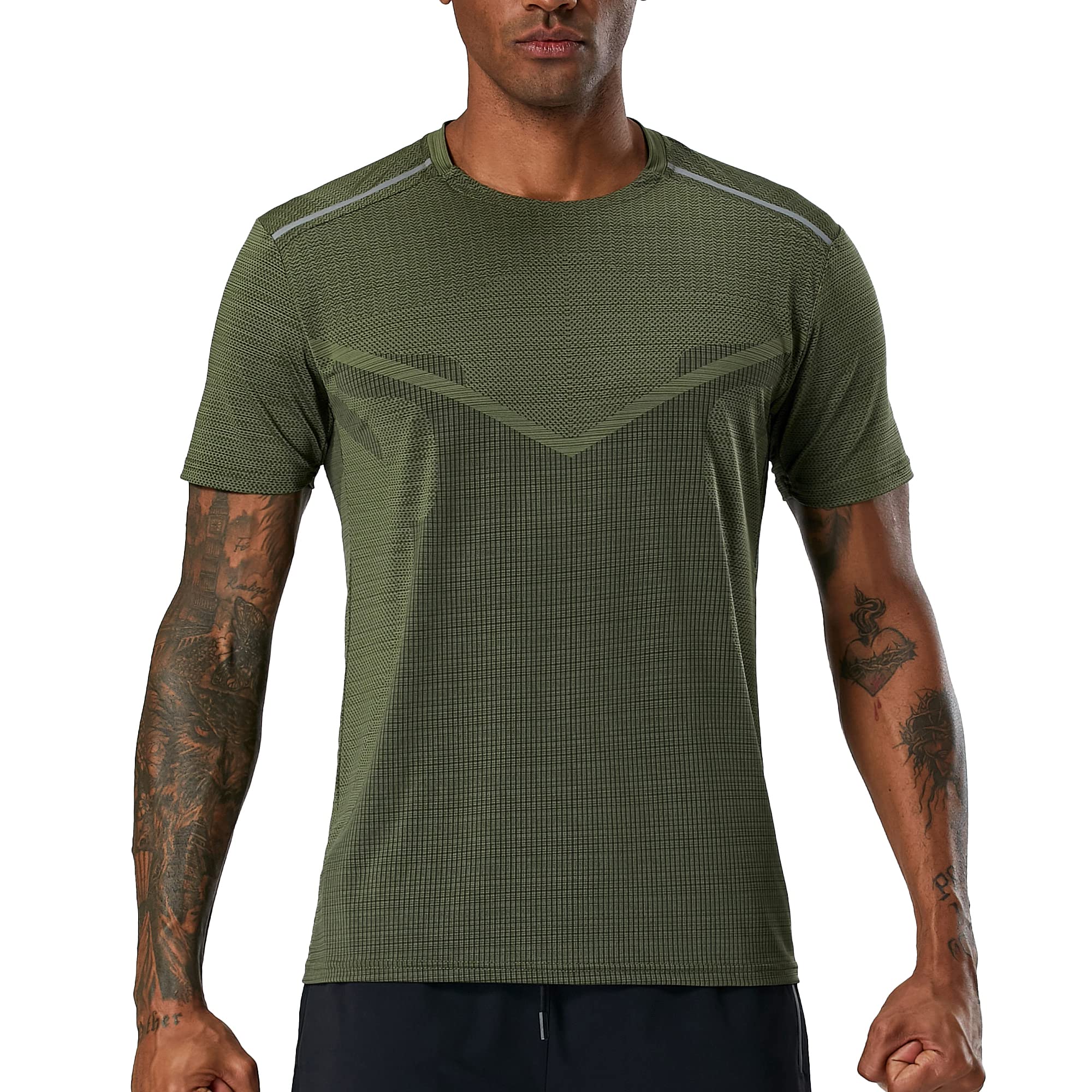 Men's Workout Shirts - Short Sleeve Moisture Wicking Dry Fit T-Shirts for Gym, Running & Outdoor Activities | Breathable Crew Neck Activewear