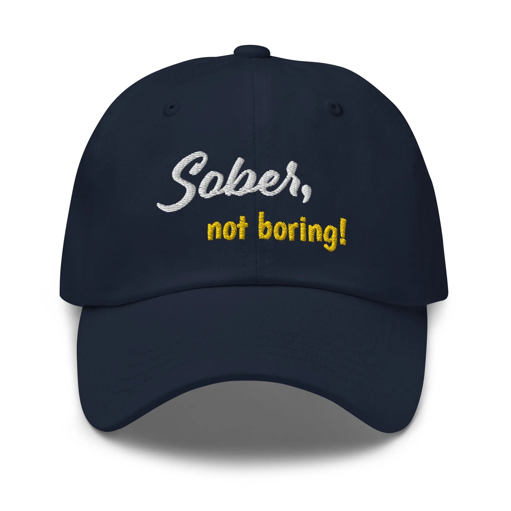 Sober Not Boring Embroidered Dad Hat - Stylish Unisex Baseball Cap for Men & Women - Perfect for Outdoor Activities, Sports, and Casual Wear