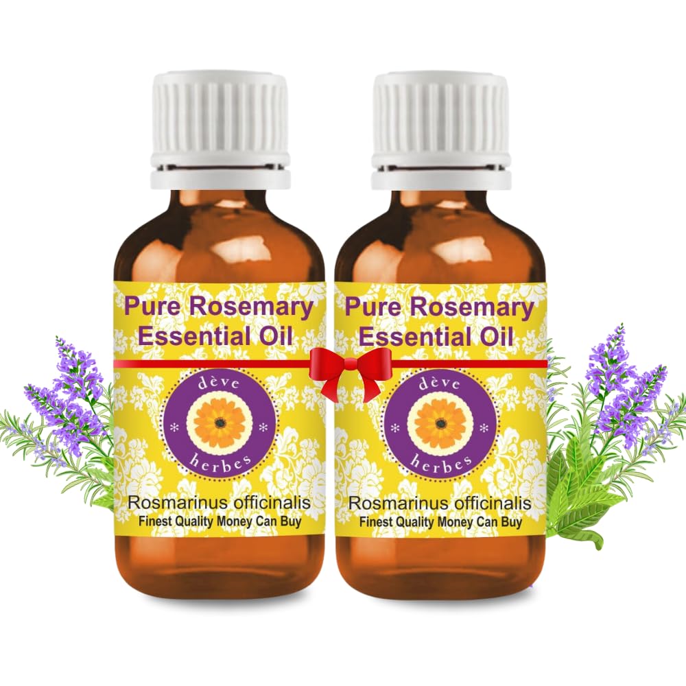 Organic Rosemary Essential Oil for Hair Growth - 100% Pure & Natural Rosmarinus Officinalis Oil - Non-Greasy, Lightweight Hair Treatment for Men & Women - Promotes Healthy Scalp & Thicker Hair - Perfect for DIY Hair Care & Aromatherapy - 2 Pack (15ml x 2)