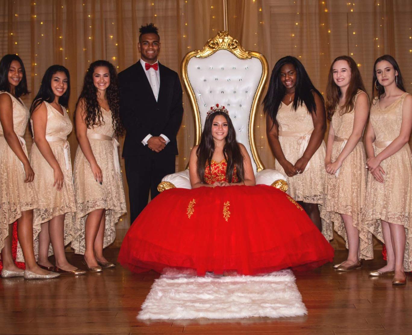 Elegant Gold Lace Quinceañera Dress - Ball Gown Prom Party Evening Dress for Sweet 16, Debutante, Wedding & Special Occasions
