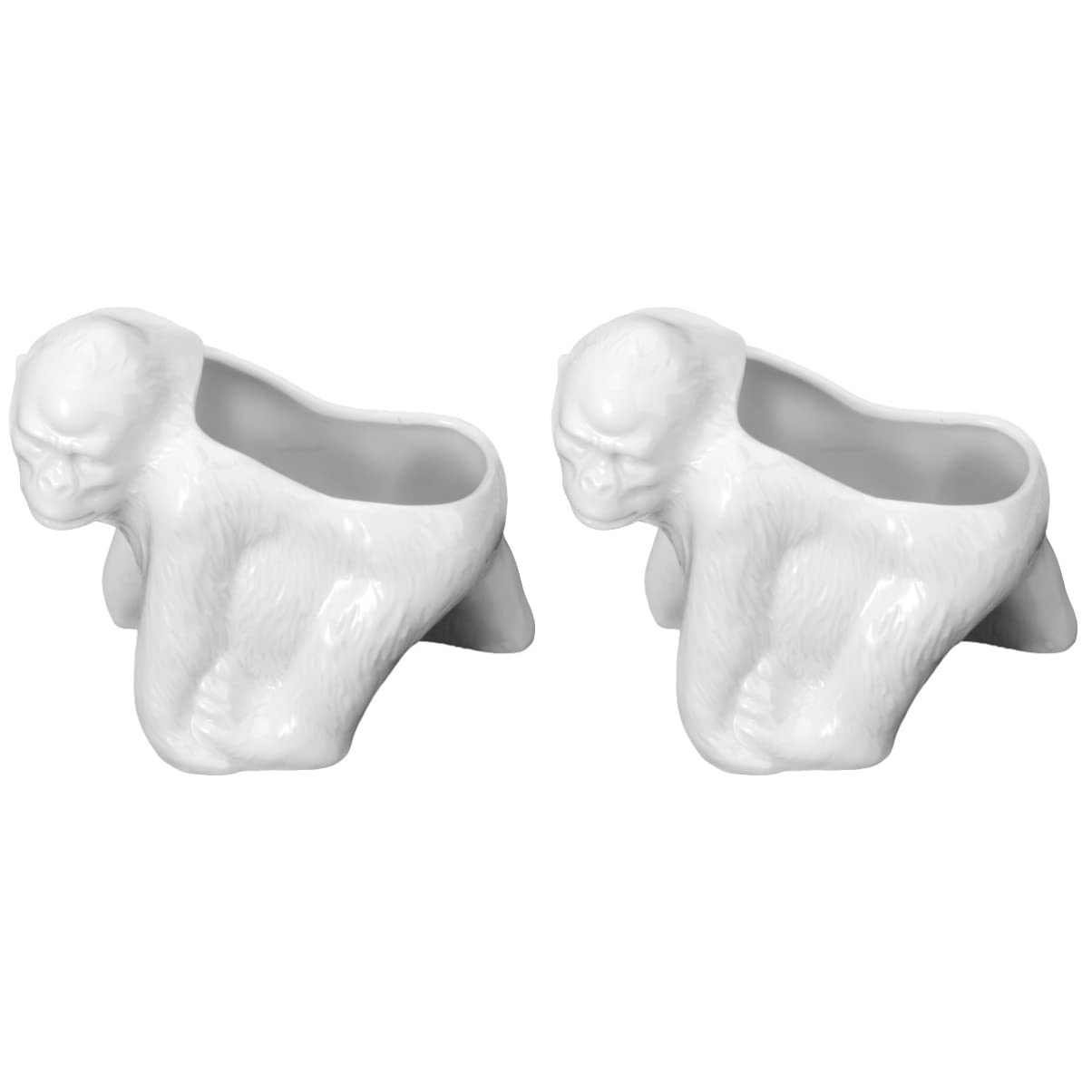 Yardwe 2-Pack Ceramic Succulent Pots - Cute Animal Planters for Succulents, Cactus & Bonsai Plants | Perfect for Home Decor, Office Desk & Gift Giving