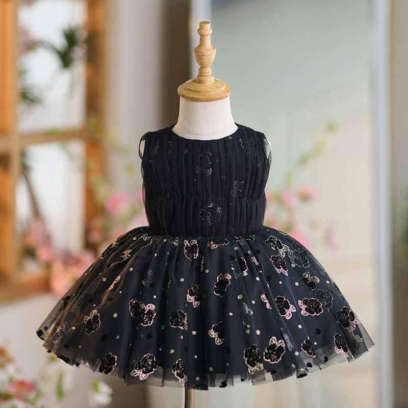 Black Girls Christmas Dress - Elegant Princess Party Gown for Kids | Holiday Photo Shoot, Pageant & Special Occasion Wear