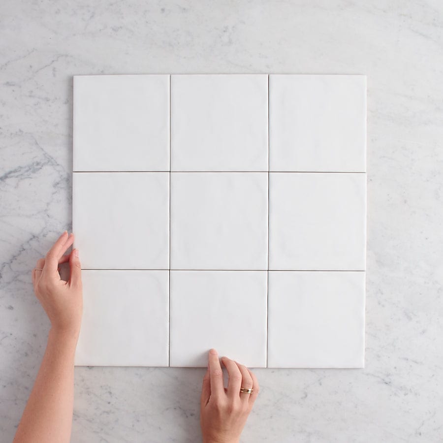 Premium Newport Matte Large Square White Tile - 12x12 Inch Ceramic Wall & Floor Tile for Bathroom, Kitchen, and Backsplash