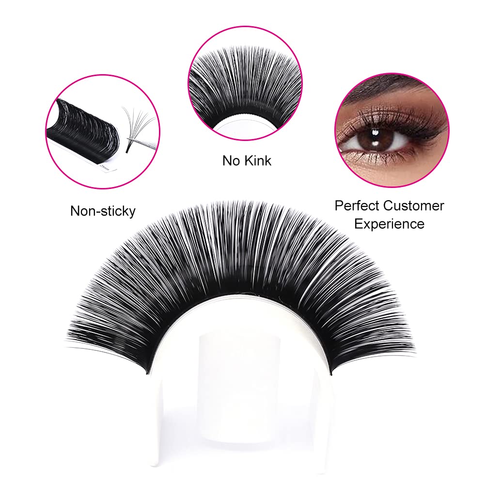 **13-16mm Mixed Tray D Curl Self-Fanning Eyelash Extensions – Easy Fan Volume Lashes for Russian Blooming Look (0.05-D, 13-16mm Mix) – Perfect for Bridal, Party & Special Occasion Makeup**