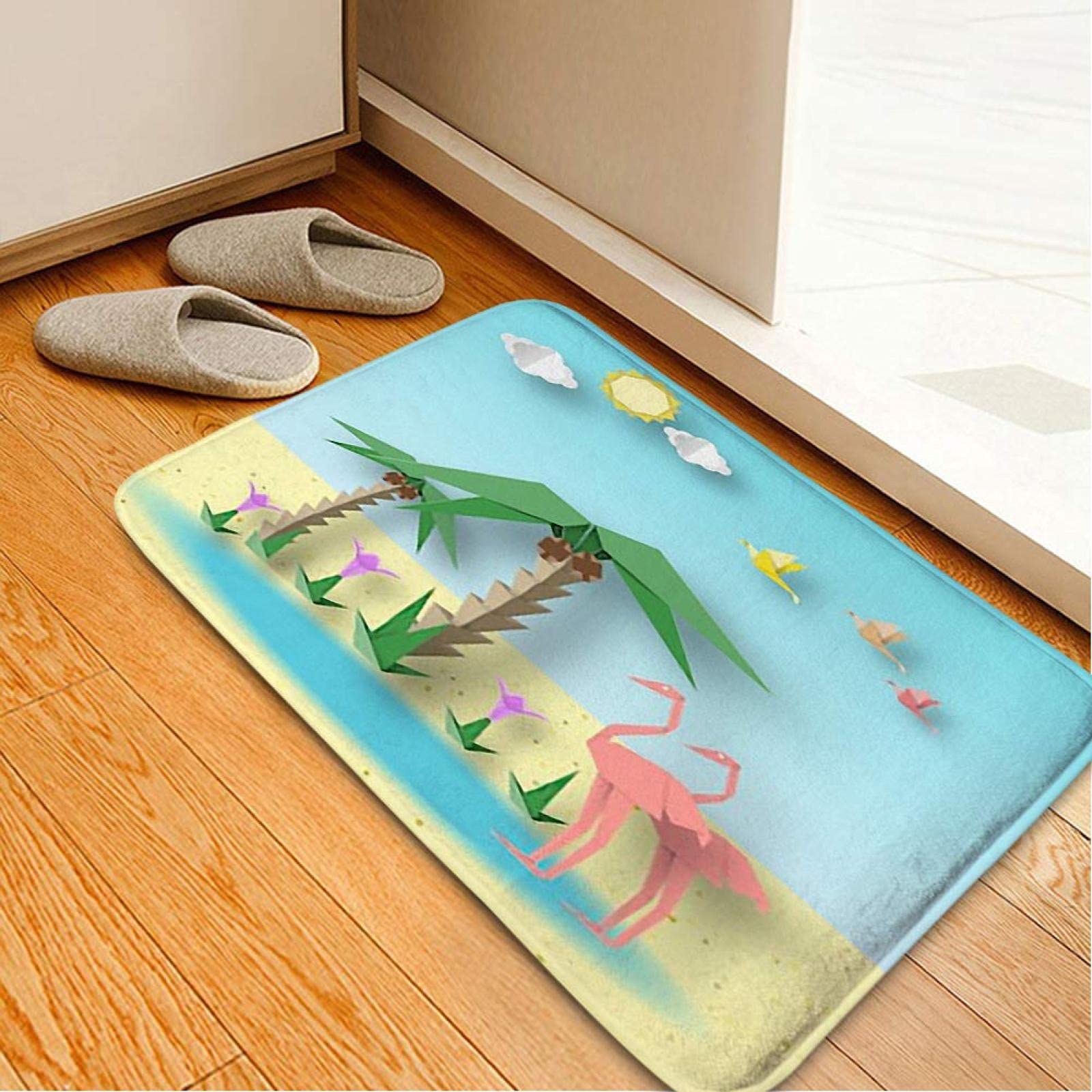 Non-Slip Welcome Door Mat - Summer Landscape Origami Design Indoor Rug for Living Room, Bedroom, Kitchen & Bathroom - Home Decor Floor Mats for Housewarming Gift