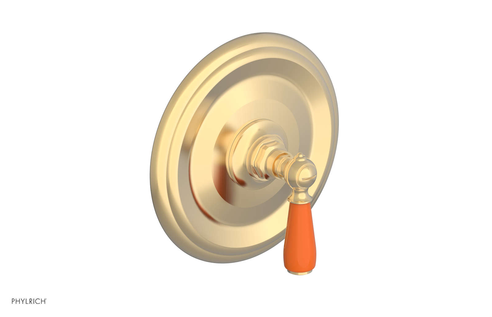 Jamestown Thermostatic Shower Trim with Lever Handle & Orange Accents - Model 4 735 | Modern Bathroom Upgrade for Spa-Like Experience