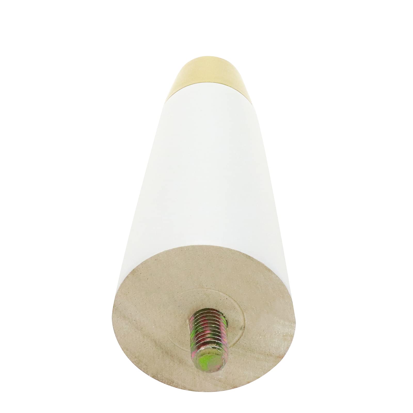6 Inch Wood Round Tapered Gold Furniture Legs - Set of 4 Replacement Feet in White | Perfect for Sofa, Chair, Table & Cabinet Upgrades | Modern Home Decor Accessories
