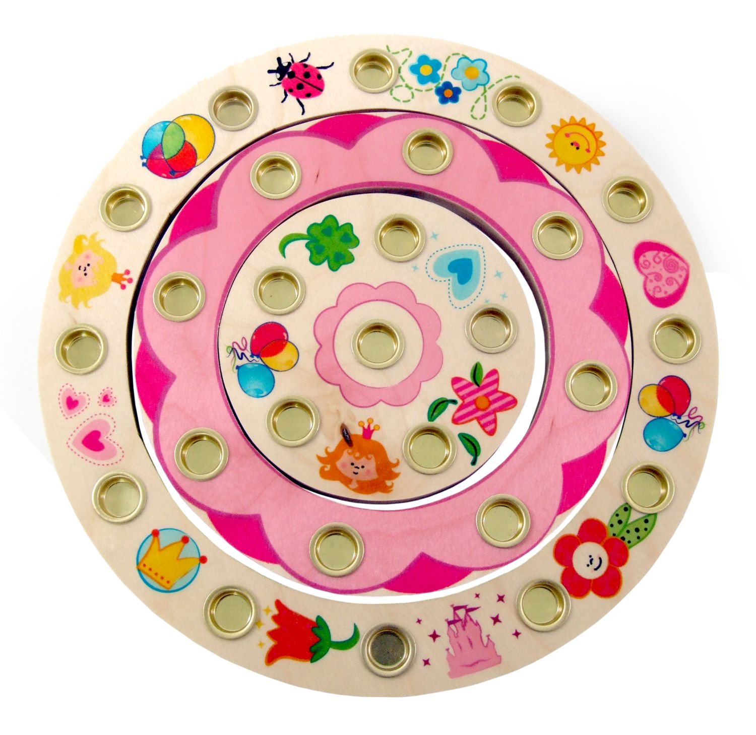 Natural Wooden Birthday Ring Toy for Baby Girls - Princess Themed First Birthday Gift for Toddlers | Perfect for 1st Birthday Party Decorations & Baby Shower Gifts