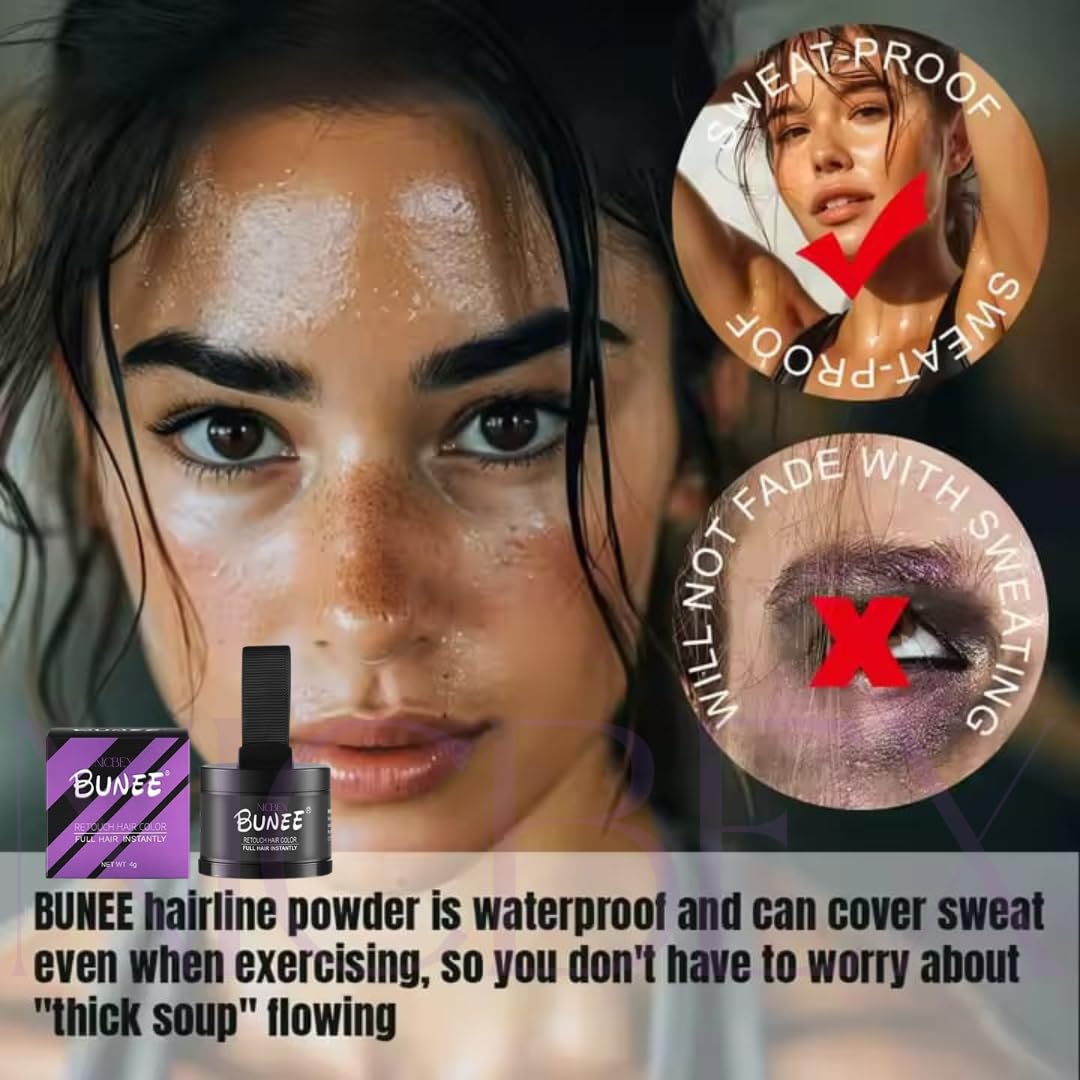 NicBex Natural Hairline Powder & Eyebrow Stamp – Quick Root Touch-Up for Hair & Eyebrows | Hair Shading Sponge Pen & Shadow Powder Stick | Black Root Cover-Up for Thinning Hair & Bald Spots | Perfect for Daily Use, Travel & On-the-Go Touch-Ups (1 Pack)