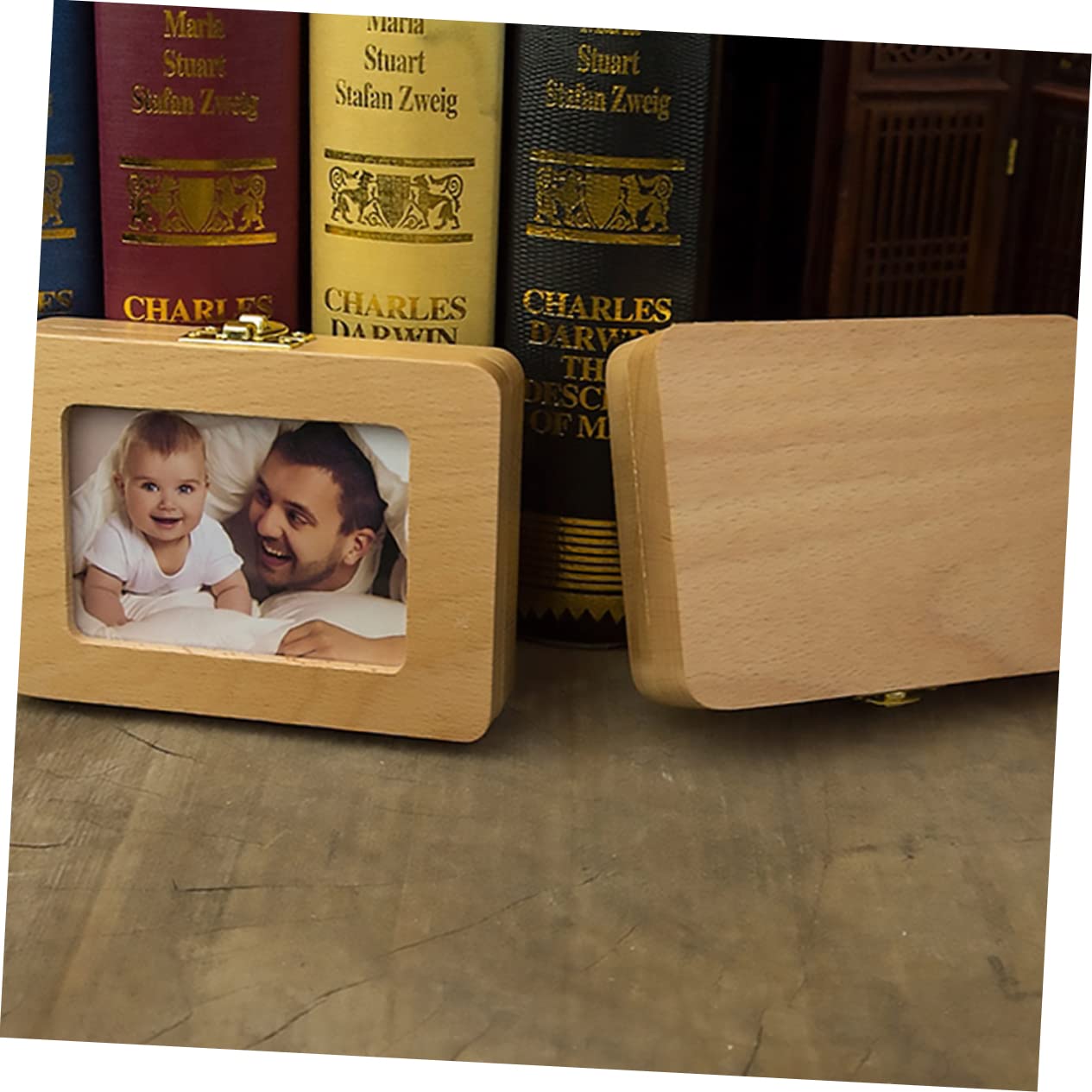 UPKOCH Baby Teeth Organizer Box - Wooden Keepsake Storage for First Tooth & Newborn Memories | Perfect Baby Shower Gift & Milestone Keeper