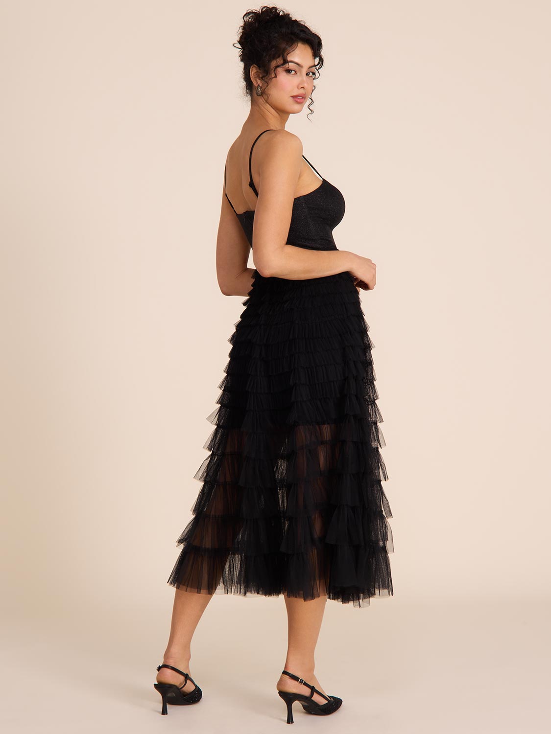 Elegant Tiered Ruffle Midi Dress for Women - Flowy Summer Party Dress - Perfect for Weddings, Vacations & Date Nights