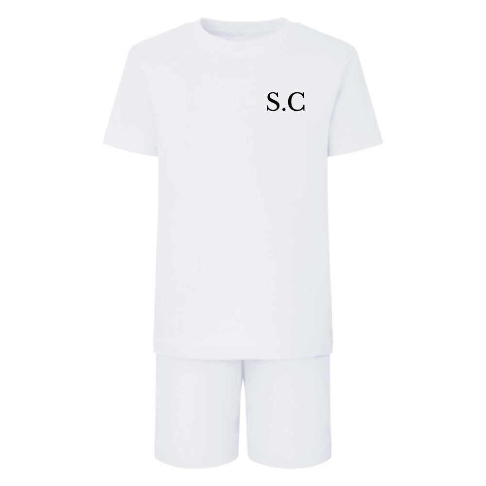 Personalized Initial Tee & Short Set for Women - Custom Monogram Cotton Outfit - Perfect for Casual Wear, Beach Vacation & Summer Outings