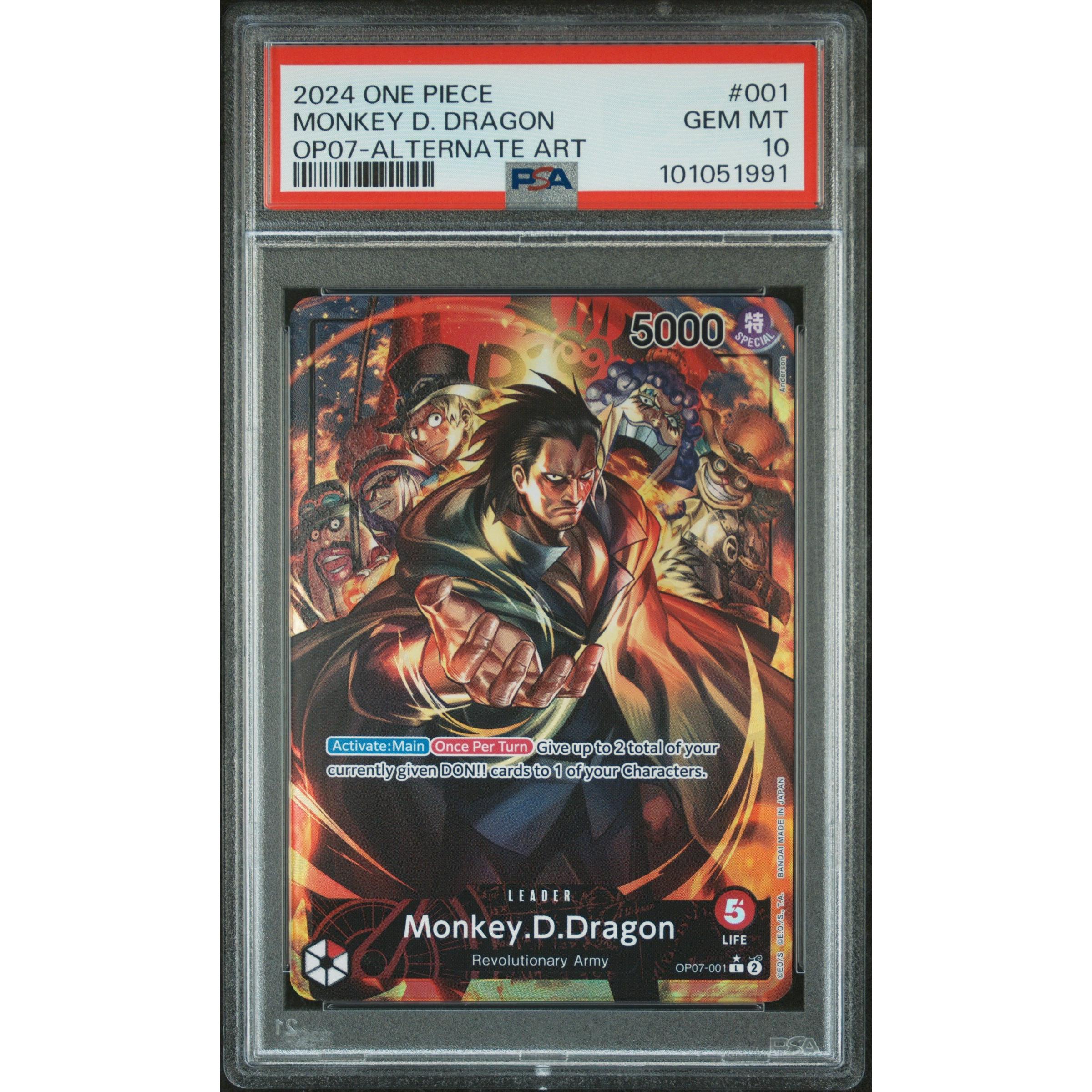 2024 One Piece 500 Years Monkey D. Dragon 001 PSA 10 Graded Trading Card - Perfect for Anime Collectors & One Piece Fans Display