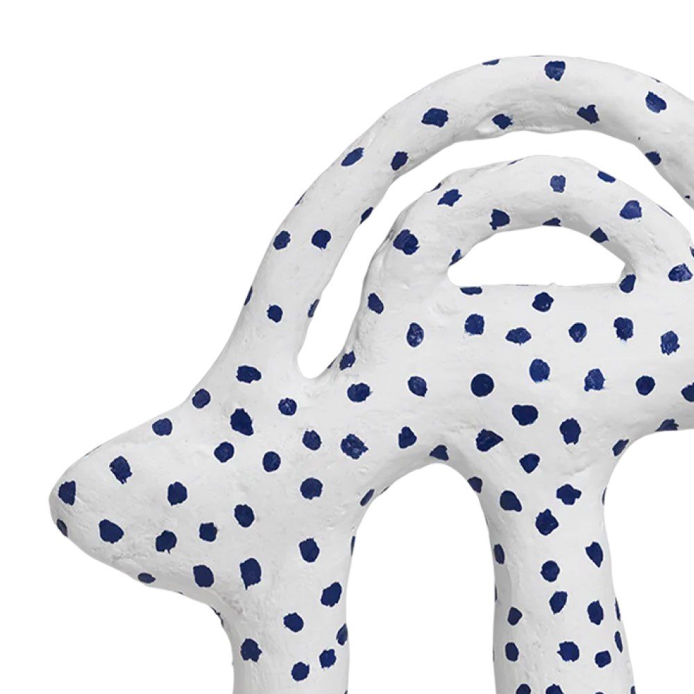 FERM LIVING Mumbo Piece - White & Blue Ceramic Vase for Home Decor, Living Room, Dining Table Centerpiece