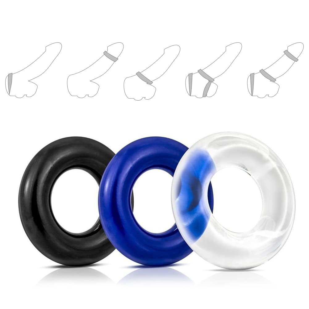 10 PCS Premium Stretchy Cock Rings for Men - Erection Enhancer & Delay Control Sex Toy - Perfect for Couples Play, Solo Use & Intimate Moments
