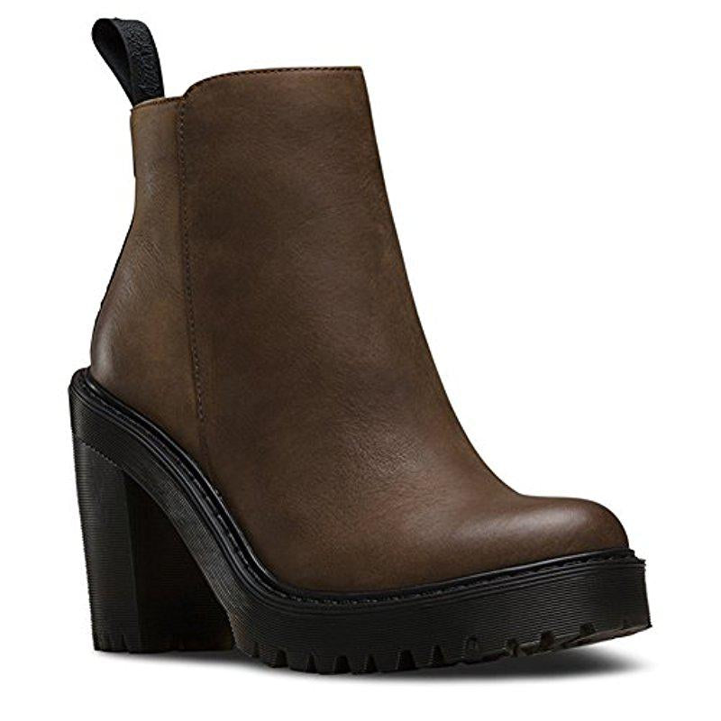 Stylish MAGDALENA Dark Brown Polished Leather Wyoming Heeled Boots for Women | Comfortable & Fashionable Ankle Boots for Fall, Winter & Office Wear