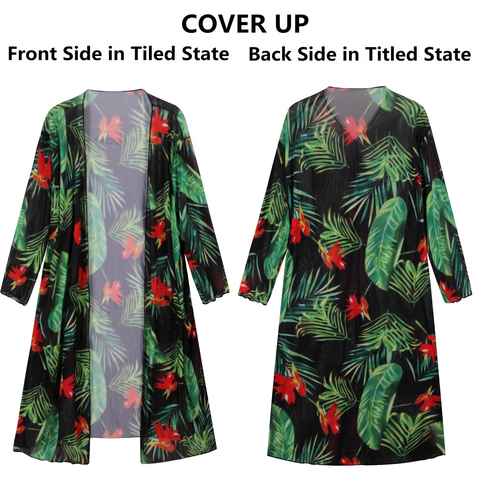 Plus Size Women's One-Piece Swimsuit with Chiffon Cover Up - Floral Print Bathing Suit for Beach, Pool & Vacation | Comfortable Swimwear for Curvy Women