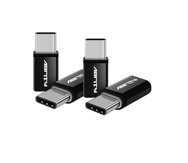 4-Pack Micro USB to USB C Adapter - Female to Male Converter for Galaxy S7/S8/S20, Note Edge, Mac, Chromebook & Nexus - Fast Charging & Data Transfer for Phones, Tablets & Laptops