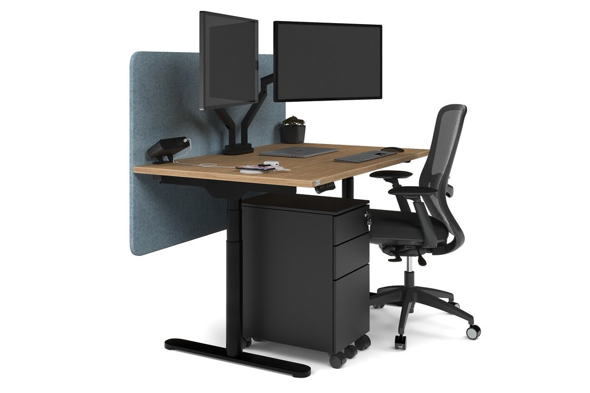 Flexi Premium Height Adjustable Single Workstation Desk - 1200L x 800W with Cable Management Scallop | Ergonomic Standing Desk for Home Office & Workspace