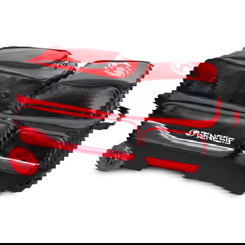 Genesis Carbon 3 Ball Roller Golf Bag - Red & Black Stand Bag with Dual Straps | Perfect for Golfers, Driving Range Practice & Tournament Play
