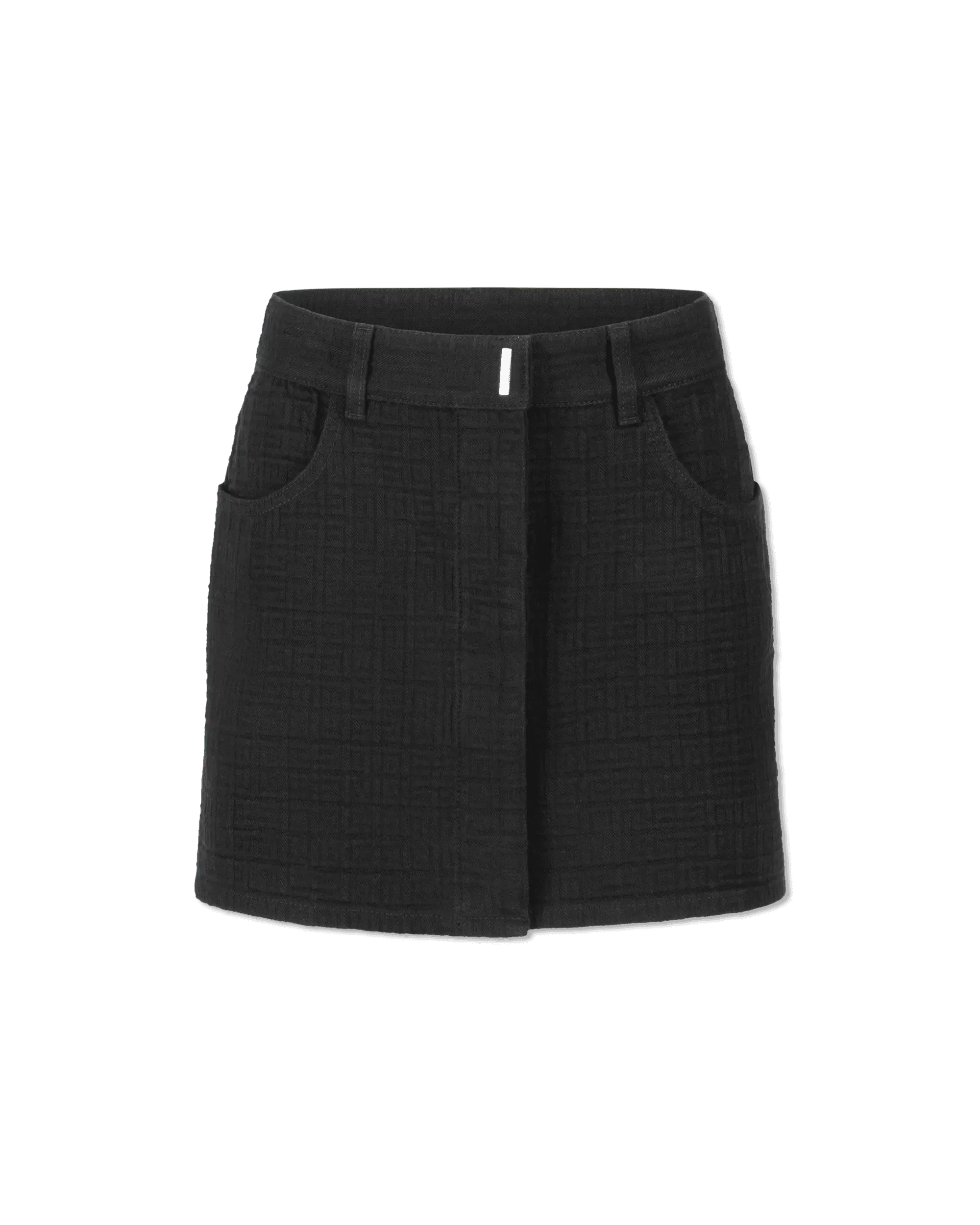 4G Monogram Denim Mini Skirt - Women's High Waisted Stretch Denim Skirt | Vintage Inspired Fashion for Casual Outfits & Streetwear | Perfect for Parties, Dates, and Everyday Wear
