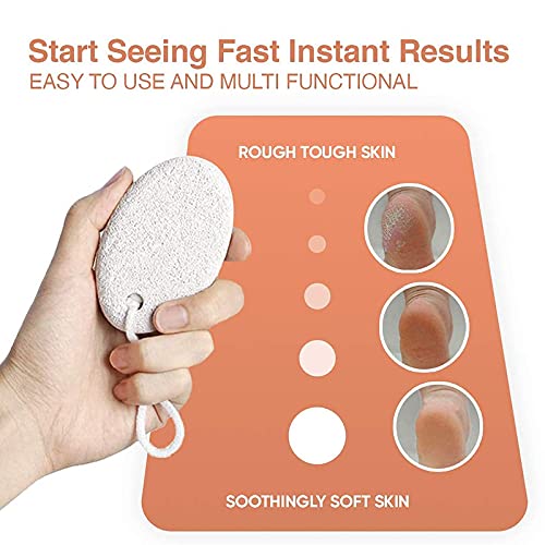 Primetan Oval Shaped Pumice Stone Foot Scrubber - Natural Callus Remover for Dry Cracked Feet, Heels & Hands - Exfoliate Dead Skin - Perfect for Pedicure, Home Spa & At-Home Foot Care