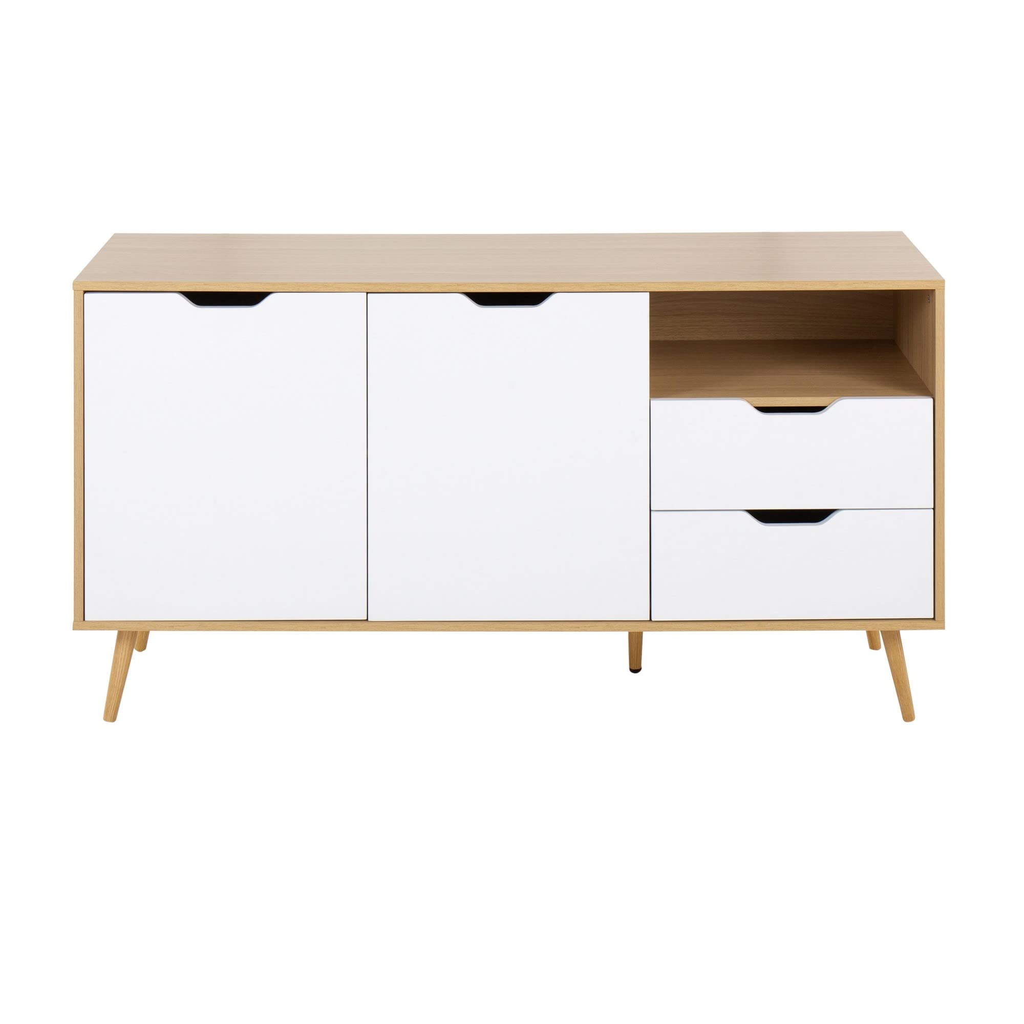LumiSource Astro White TV Stand with Storage - Modern Entertainment Center & Media Console for Living Room, Bedroom, Home Theater - Perfect for Organizing TV, Gaming Consoles & Home Decor
