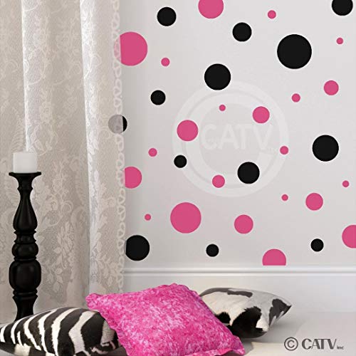 Black & Dark Pink/Set of 32