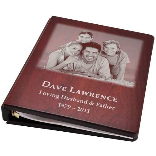 Memorial Funeral Guest Book - Elegant Wooden Binder with Inserts for Funeral Services, Memorials & Sympathy Events - Portrait Style Keepsake for Honoring Loved Ones