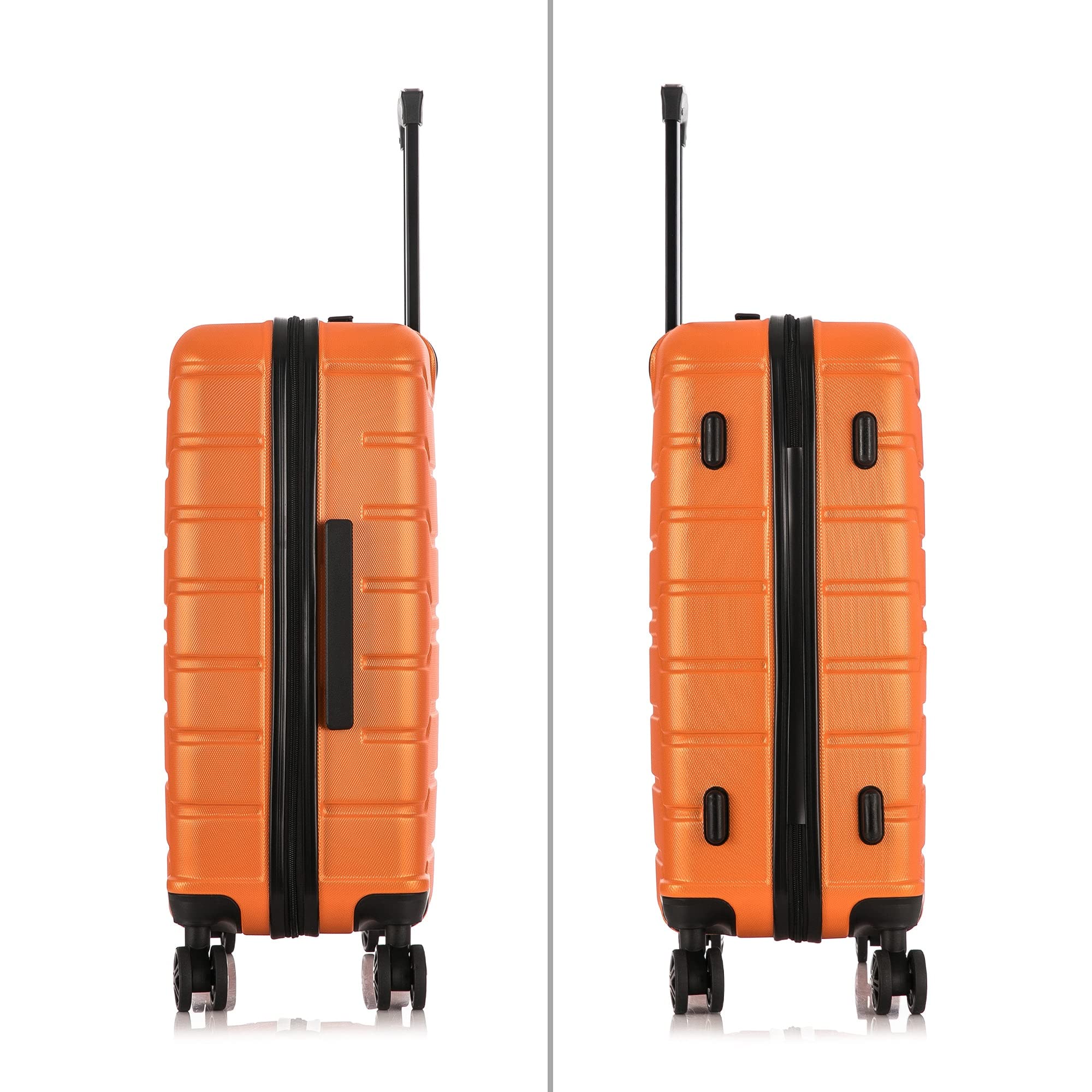 InUSA TREND 3-Piece Lightweight Hardshell Luggage Set with 360° Spinner Wheels - 20in, 24in & 28in Carry-On Checked Suitcases - Durable Orange Travel Bags for Business Trips, Vacations & Family Getaways