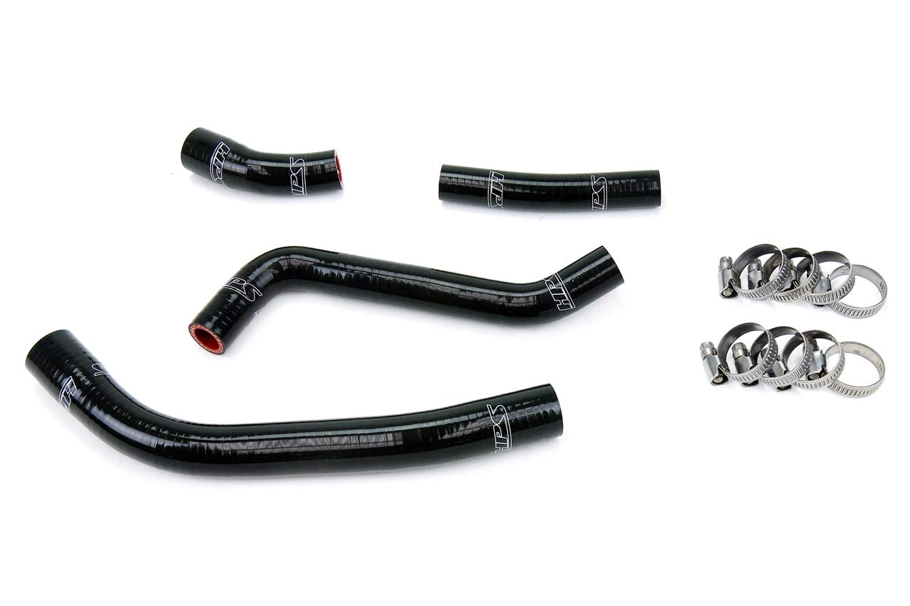 HPS 57-1263-BLK Black Silicone Radiator Coolant Hose Kit - High Performance Cooling System Replacement for Cars, Trucks & SUVs - Perfect for Engine Maintenance & Upgrades