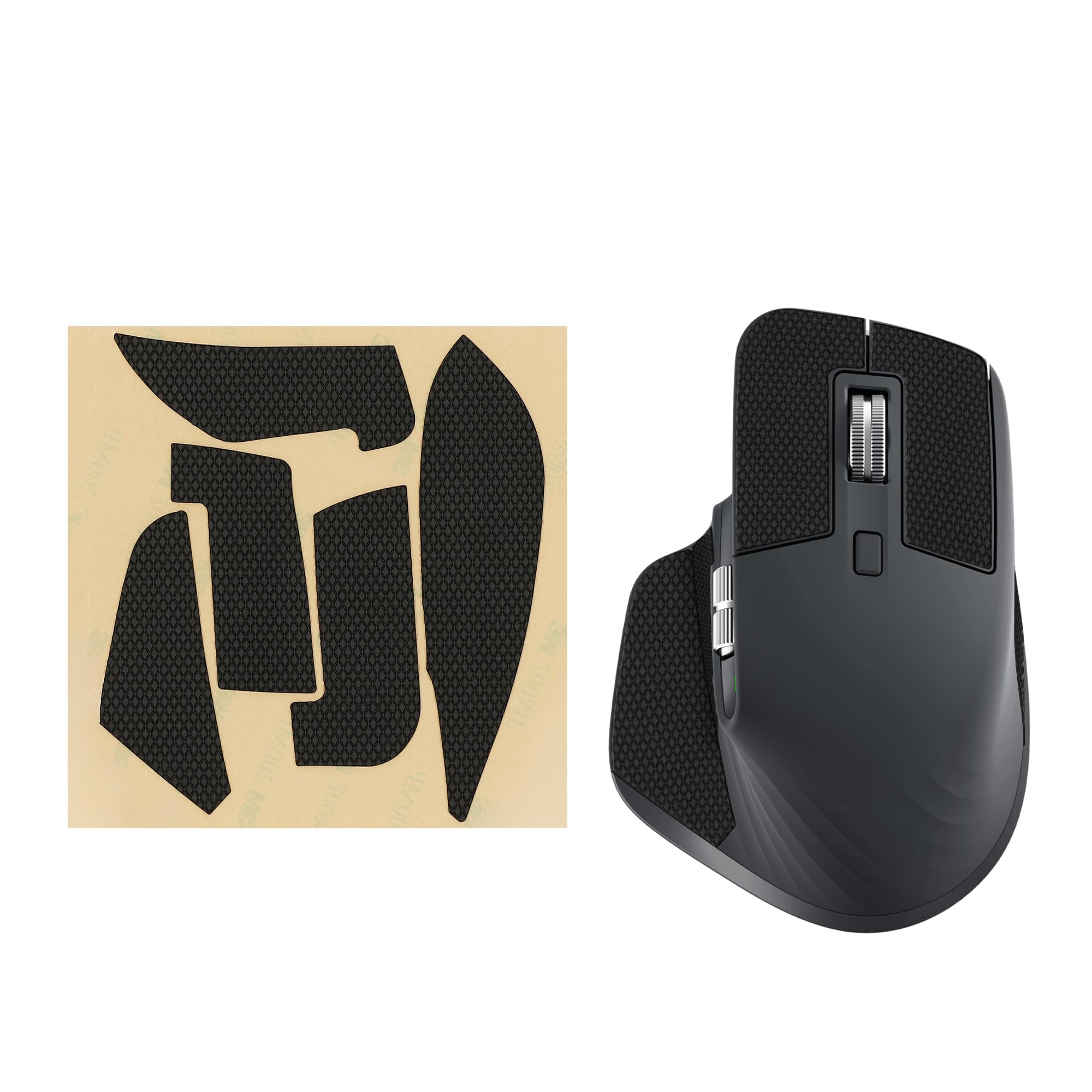 kwmouse Non-Slip Faux Leather Grip Tape for Logitech MX Master 3S Mouse - Black | Enhanced Control & Comfort for Gaming, Office Work & Long Computing Sessions