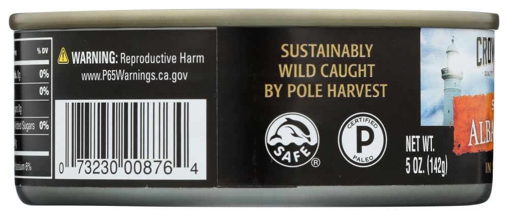 Premium Albacore Tuna in Water - 48 Pack of 5oz Cans | Wild Caught, High Protein, No Salt Added | Perfect for Salads, Sandwiches & Meal Prep